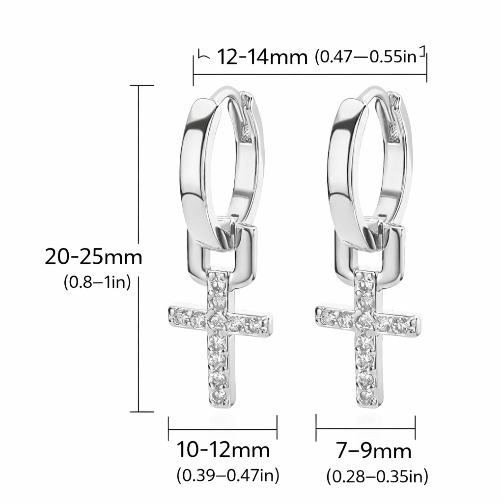 Zircon Cross Earrings