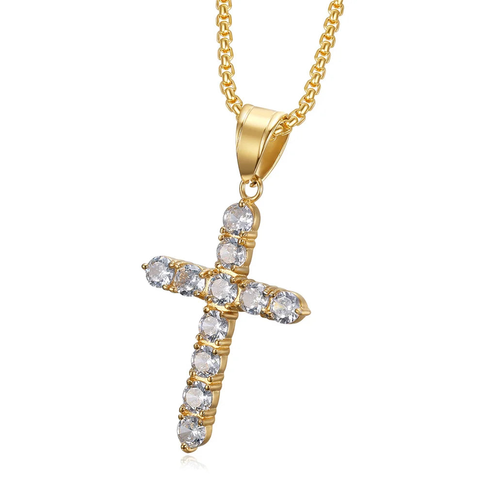 Small Gold Cross Necklace