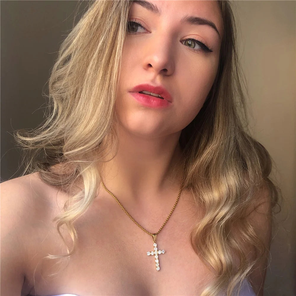 Small Gold Cross Necklace