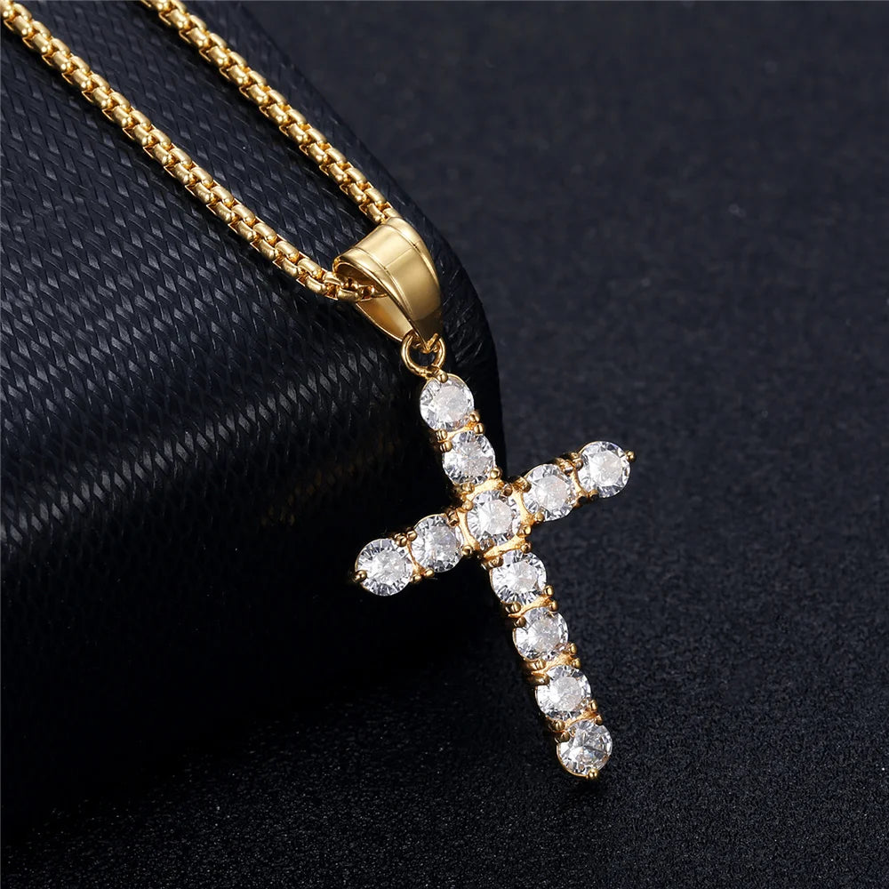 Small Gold Cross Necklace