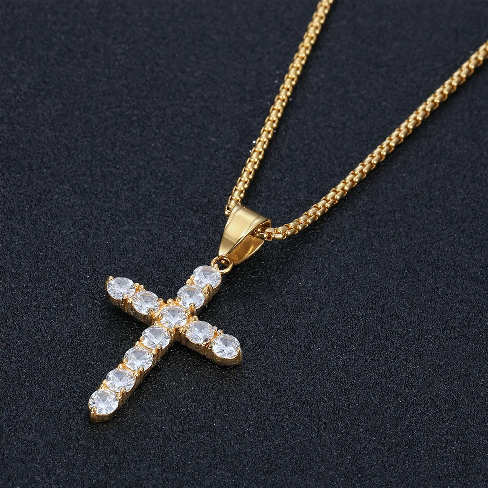 Small Gold Cross Necklace