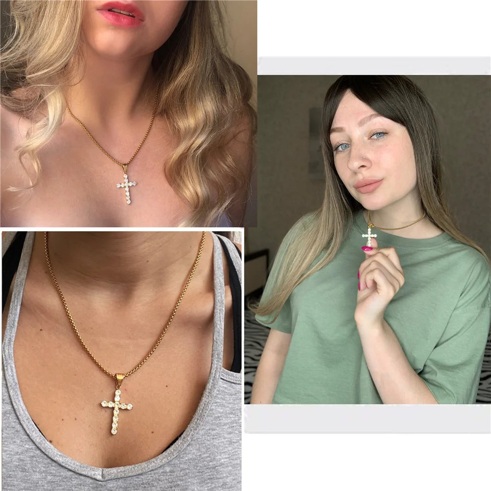 Small Gold Cross Necklace