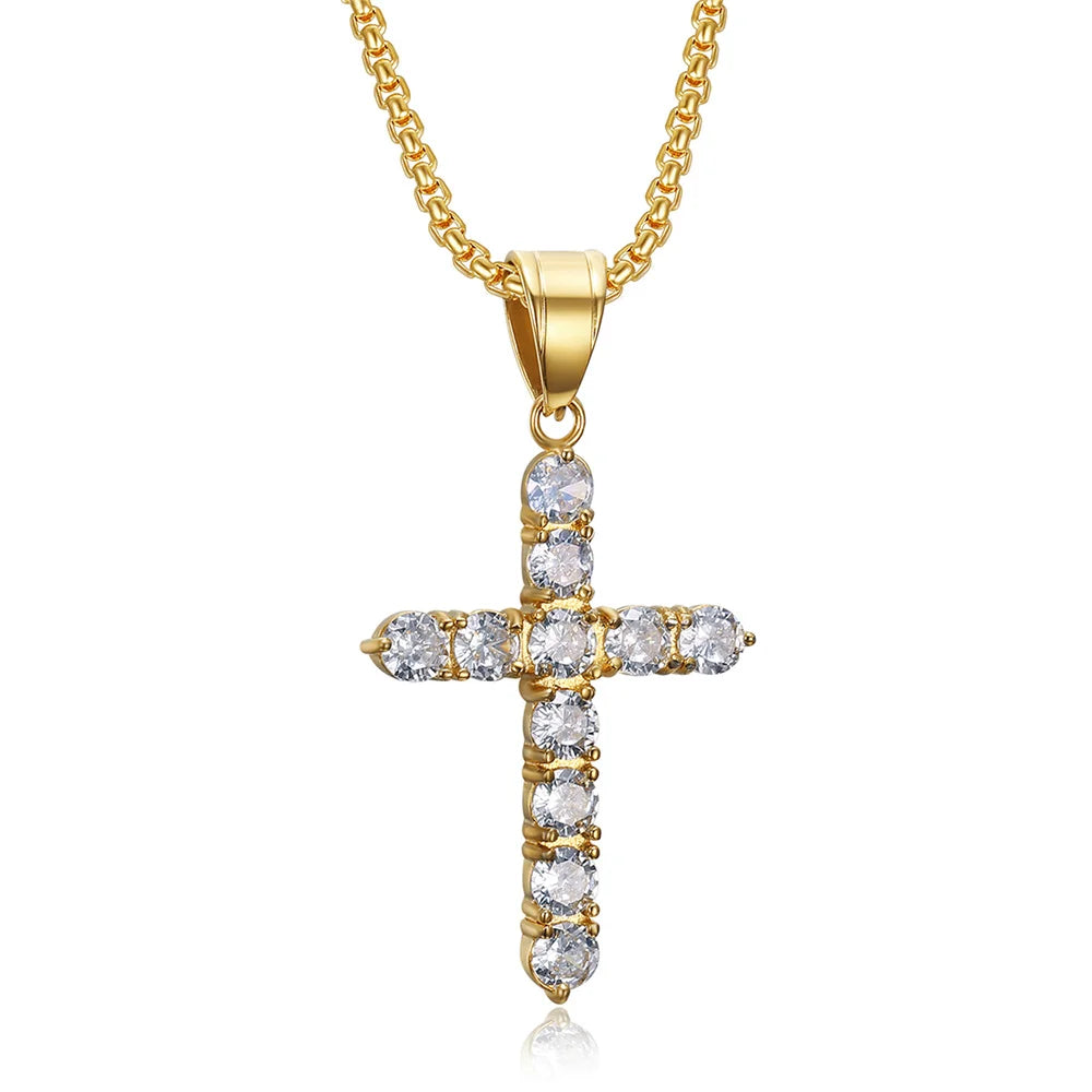 Small Gold Cross Necklace