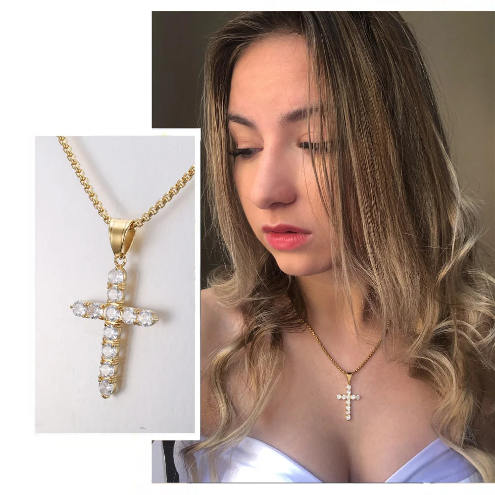 Small Gold Cross Necklace