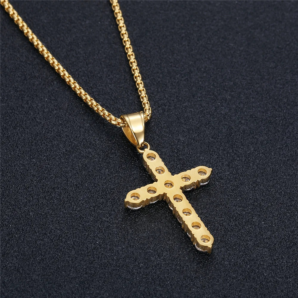 Small Gold Cross Necklace