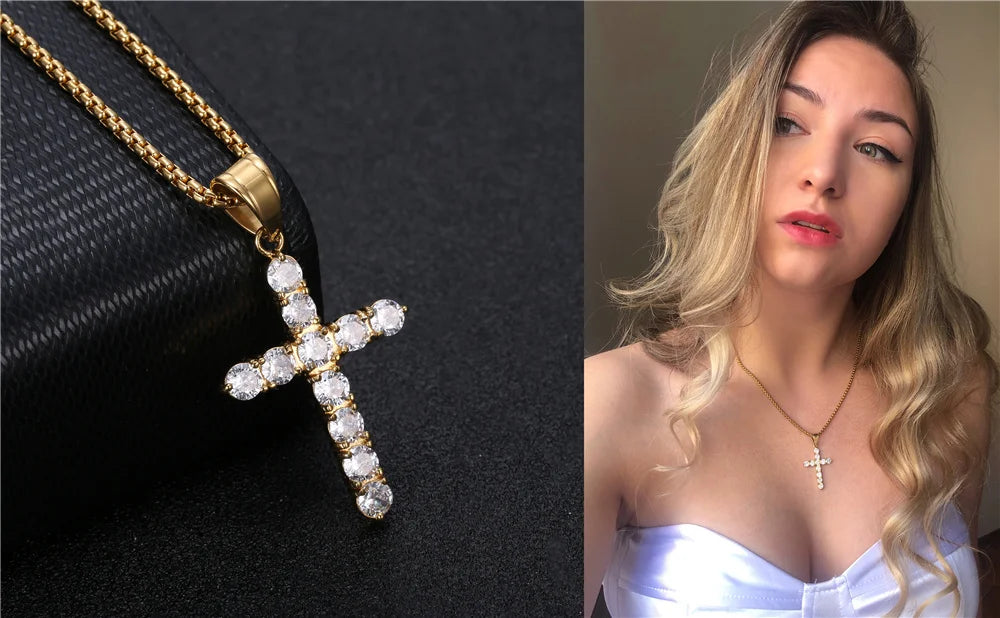 Small Gold Cross Necklace