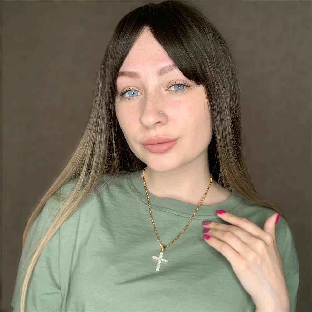 Small Gold Cross Necklace