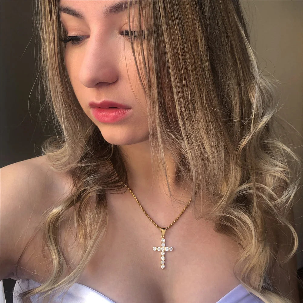 Small Gold Cross Necklace