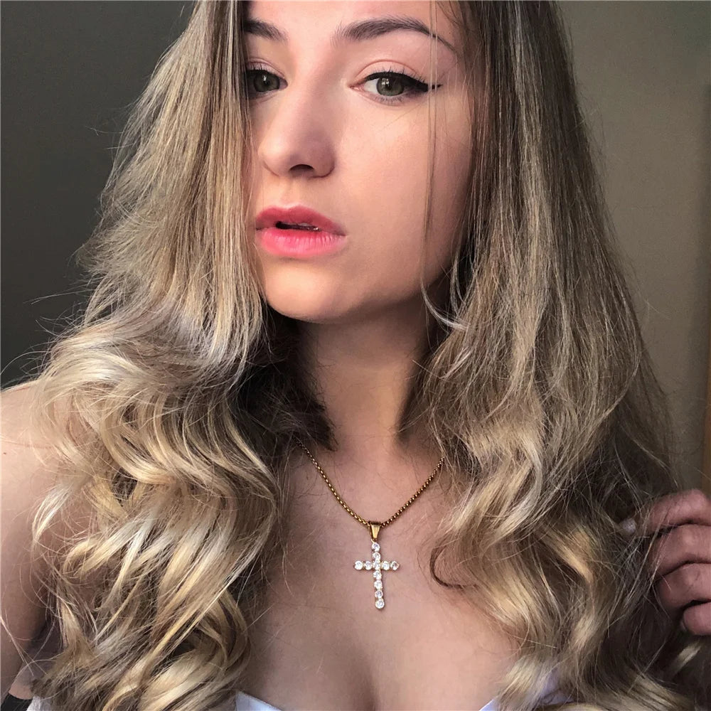 Small Gold Cross Necklace