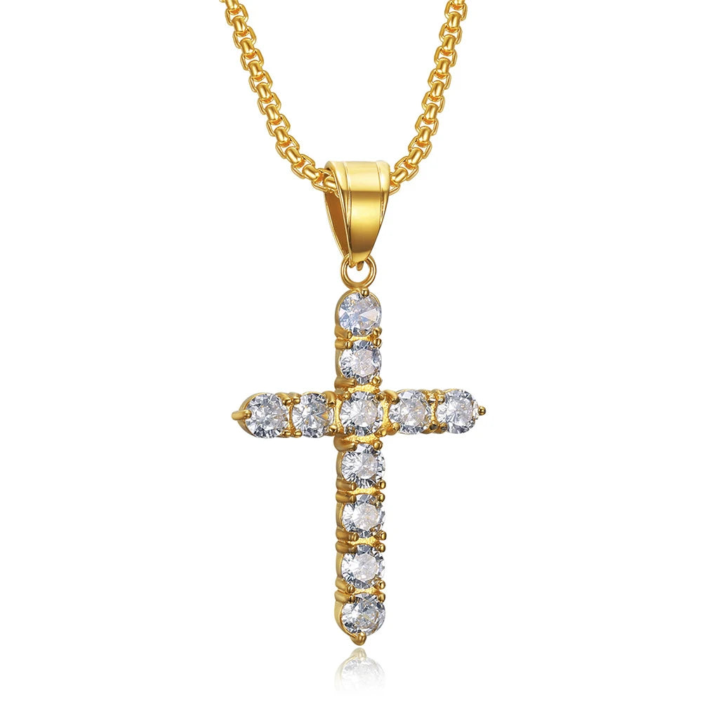 Small Gold Cross Necklace