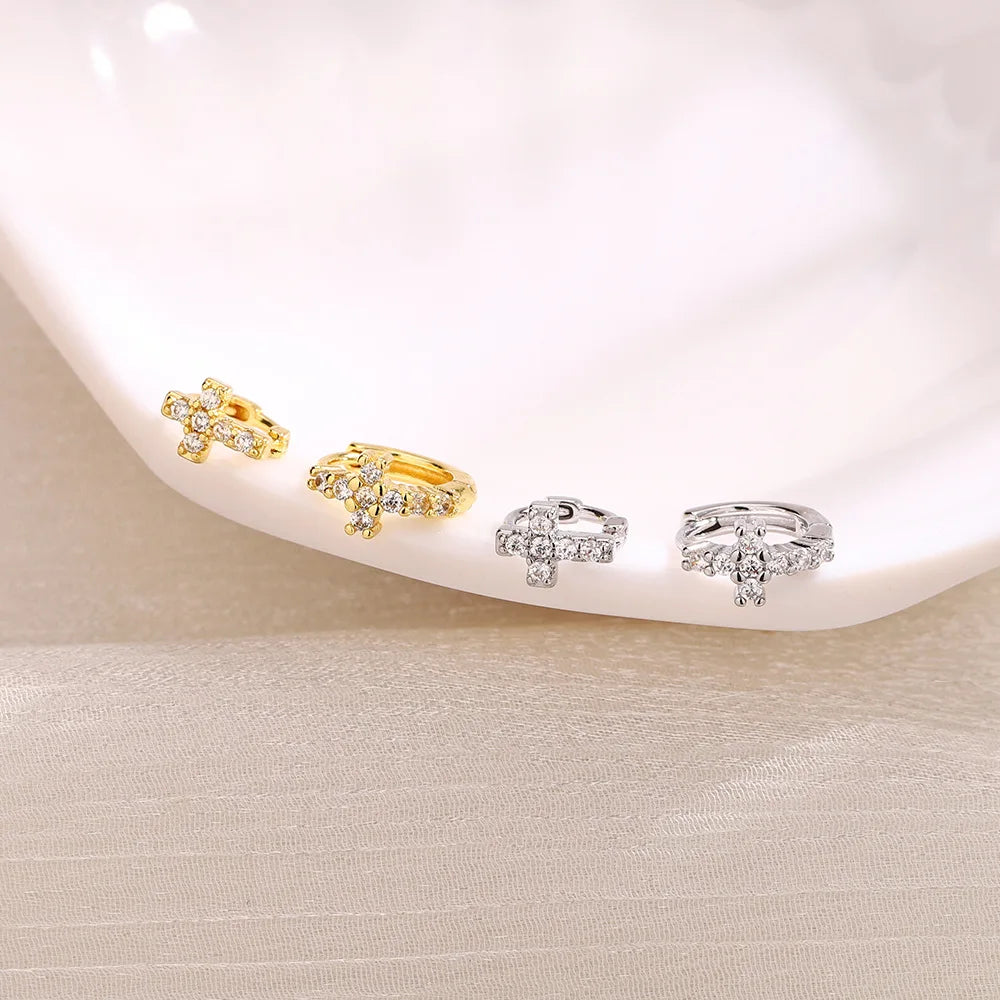 Cross Hoop Earrings