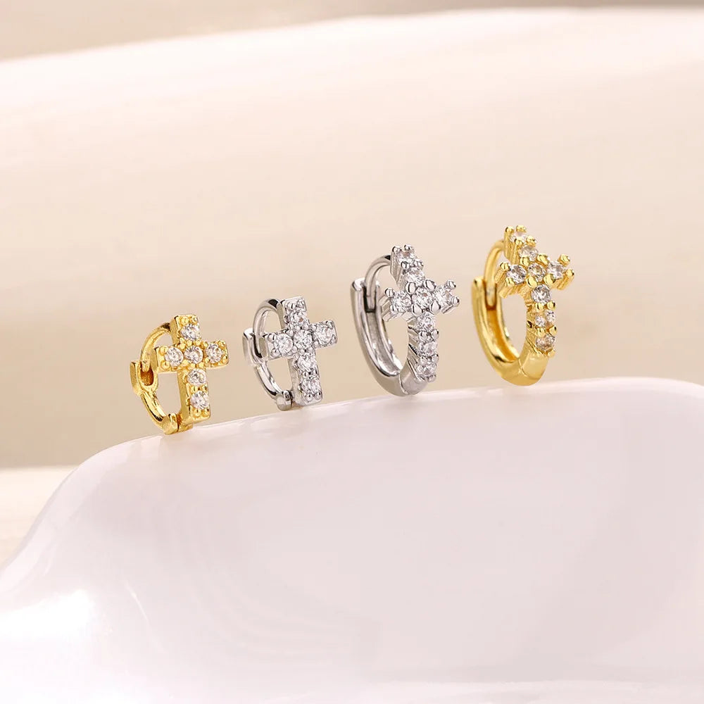 Cross Hoop Earrings