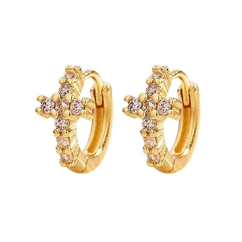 Cross Hoop Earrings