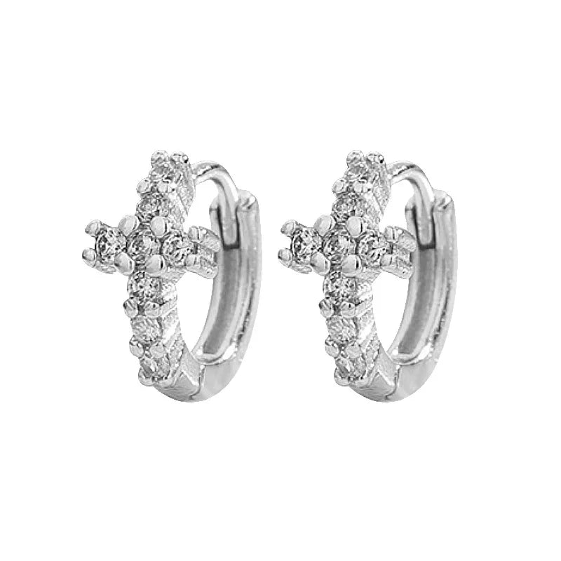 Cross Hoop Earrings