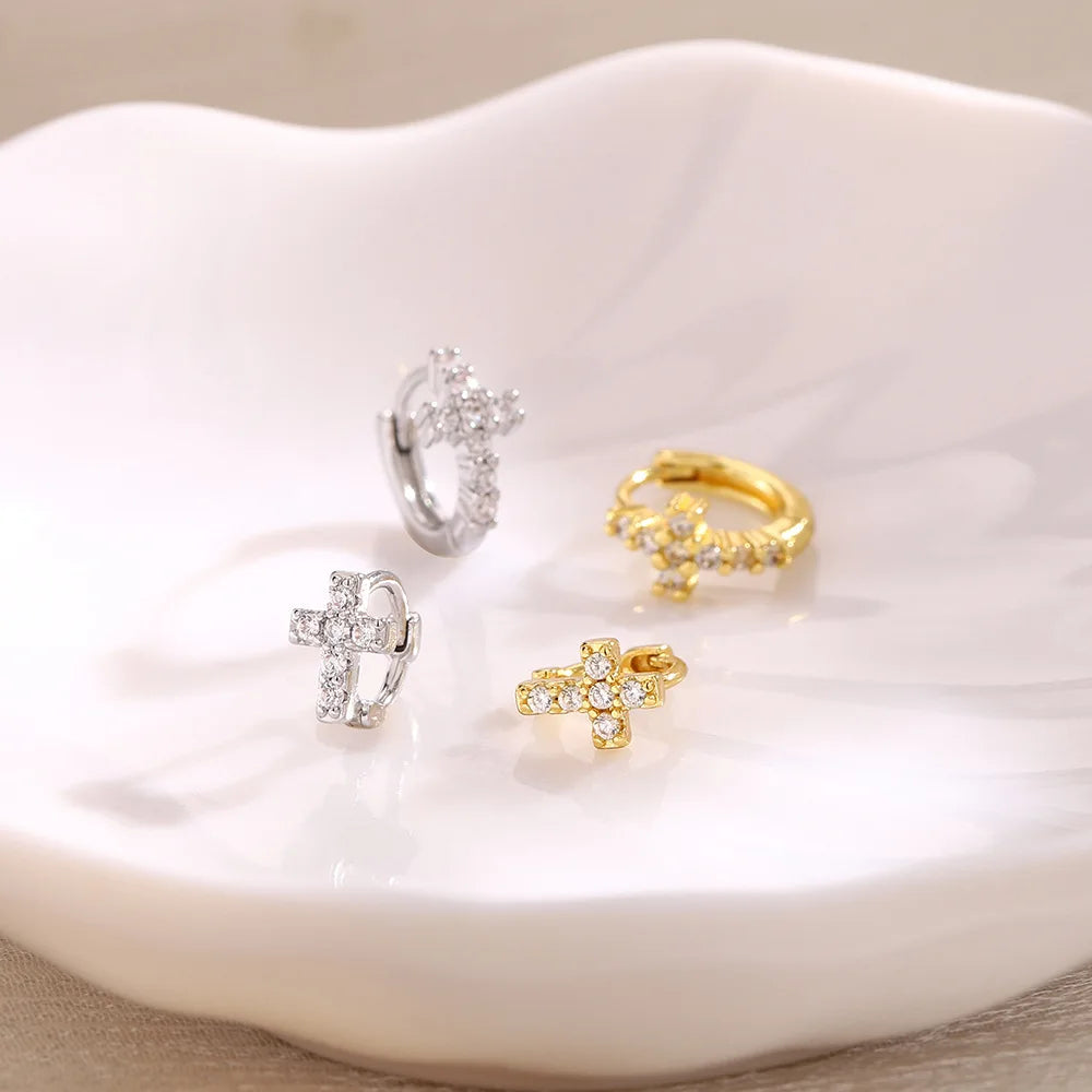 Cross Hoop Earrings