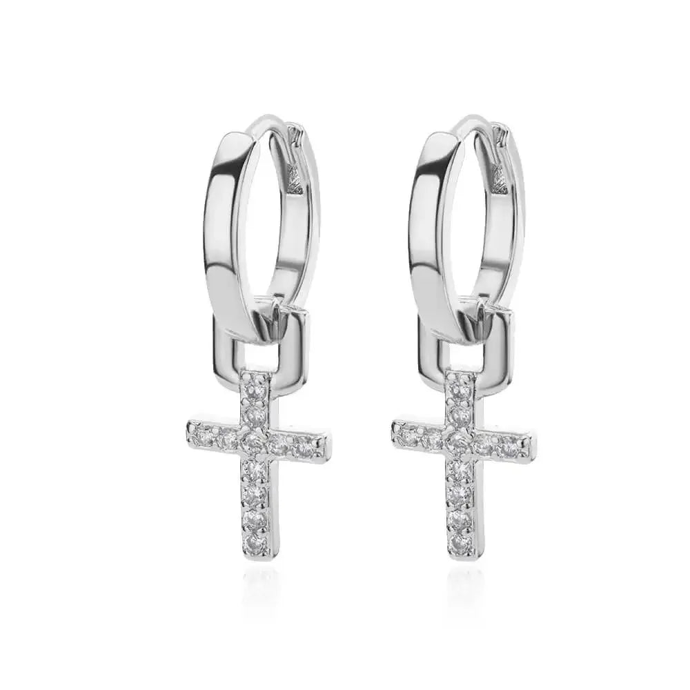 Zircon Cross Earrings