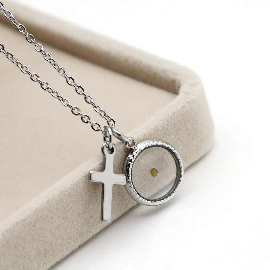 Mustard Seed Cross Necklace