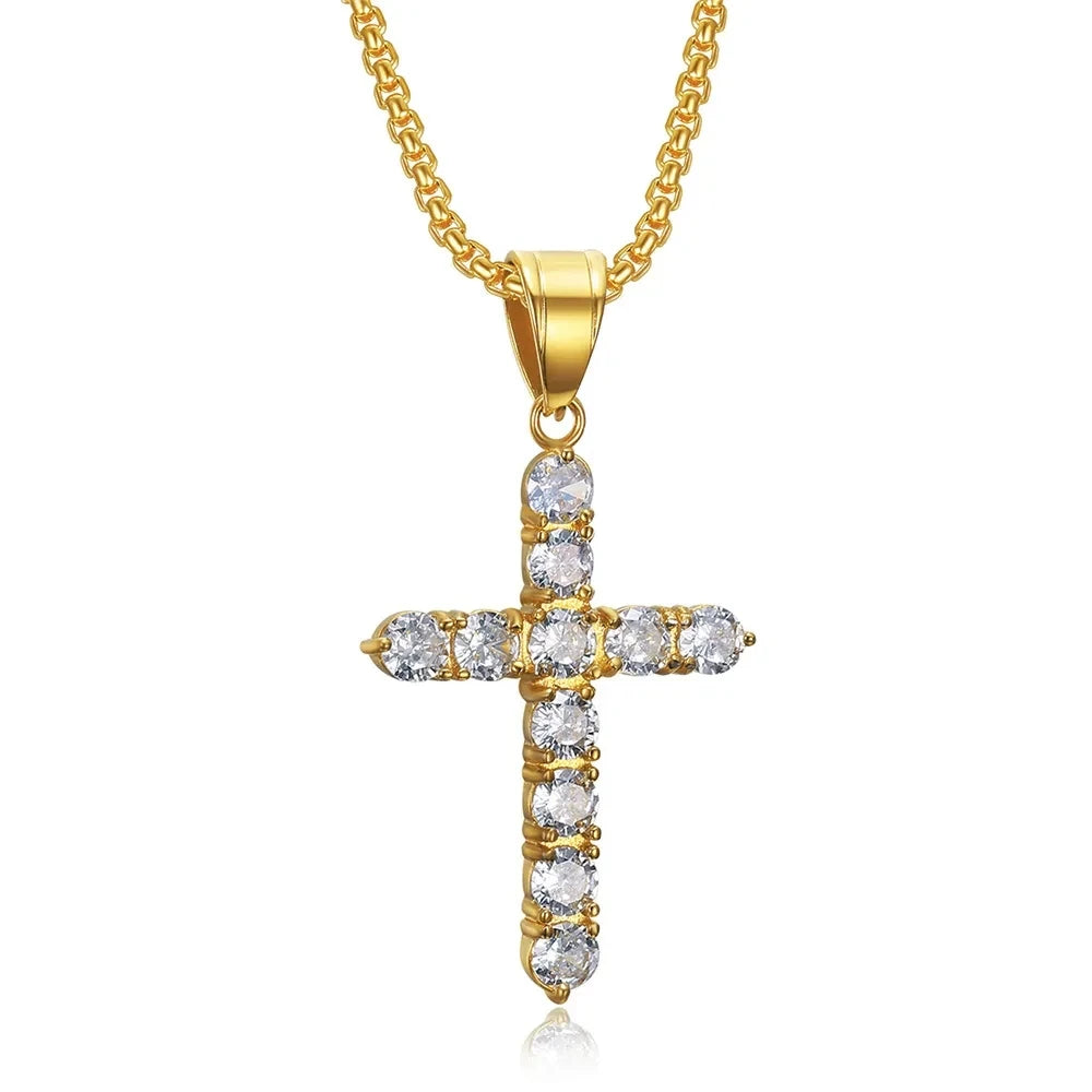 Small Gold Cross Necklace