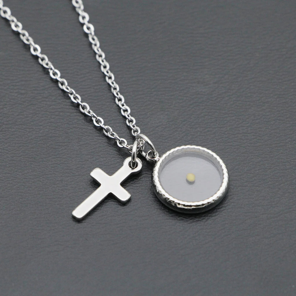 Mustard Seed Cross Necklace