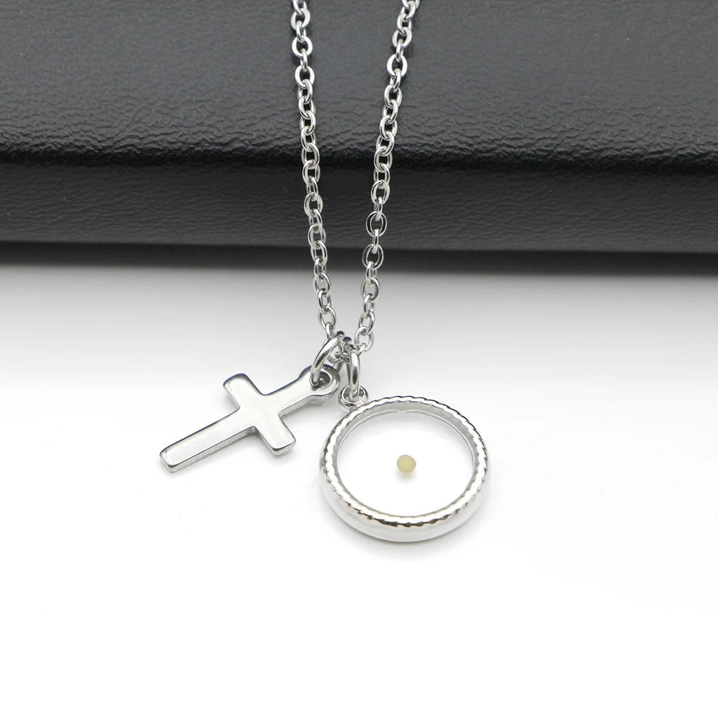 Mustard Seed Cross Necklace