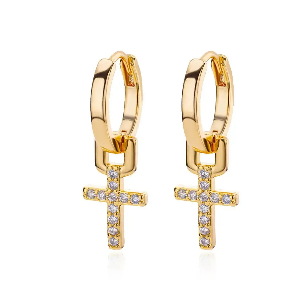 Zircon Cross Earrings