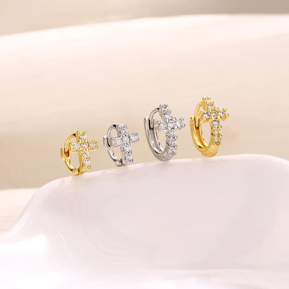 Cross Hoop Earrings