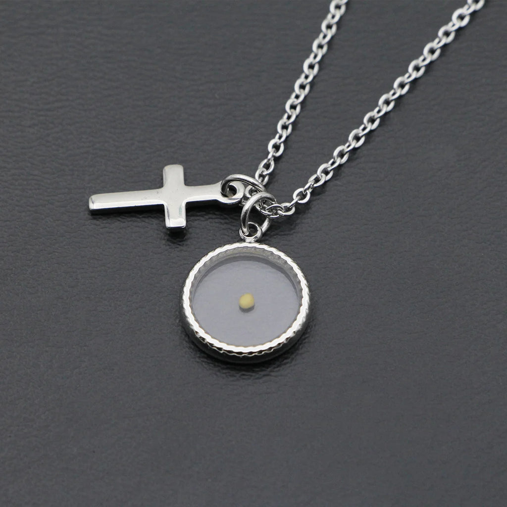 Mustard Seed Cross Necklace