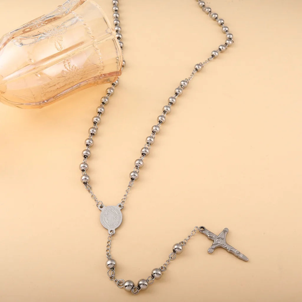 Vintage Rosary Cross Necklace